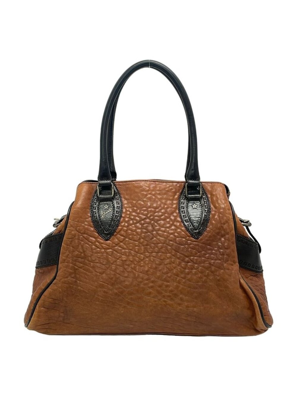 Fendi Handbag Etnico Brown Dark Leather